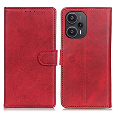 Funda de Cuero Cartera con Soporte Carcasa A07D para Xiaomi Poco F5 5G Rojo