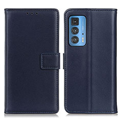 Funda de Cuero Cartera con Soporte Carcasa A08D para Motorola Moto Edge S Pro 5G Azul