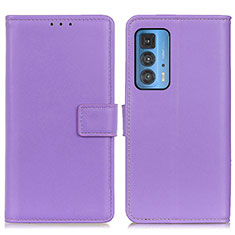 Funda de Cuero Cartera con Soporte Carcasa A08D para Motorola Moto Edge S Pro 5G Morado