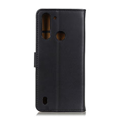 Funda de Cuero Cartera con Soporte Carcasa A08D para Motorola Moto One Fusion Negro