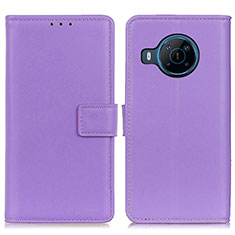 Funda de Cuero Cartera con Soporte Carcasa A08D para Nokia X100 5G Morado