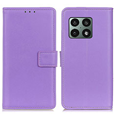 Funda de Cuero Cartera con Soporte Carcasa A08D para OnePlus 10 Pro 5G Morado