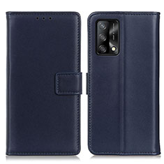 Funda de Cuero Cartera con Soporte Carcasa A08D para Oppo A95 4G Azul