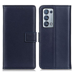 Funda de Cuero Cartera con Soporte Carcasa A08D para Oppo Reno6 Pro 5G Azul