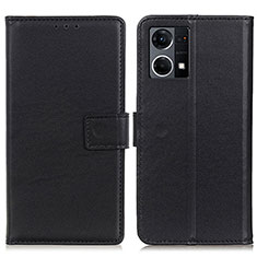 Funda de Cuero Cartera con Soporte Carcasa A08D para Oppo Reno8 4G Negro