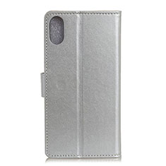 Funda de Cuero Cartera con Soporte Carcasa A08D para Samsung Galaxy M01 Core Plata