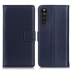 Funda de Cuero Cartera con Soporte Carcasa A08D para Sony Xperia 10 III Lite Azul