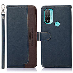 Funda de Cuero Cartera con Soporte Carcasa A09D para Motorola Moto E30 Azul