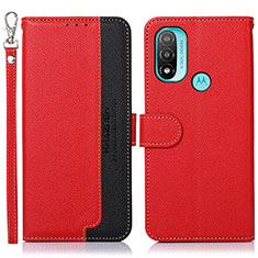 Funda de Cuero Cartera con Soporte Carcasa A09D para Motorola Moto E30 Rojo