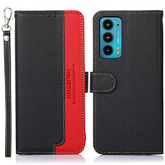 Funda de Cuero Cartera con Soporte Carcasa A09D para Motorola Moto Edge 20 5G Negro