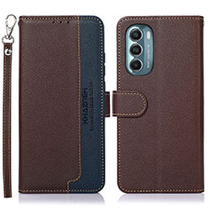 Funda de Cuero Cartera con Soporte Carcasa A09D para Motorola Moto G Stylus (2022) 4G Marron