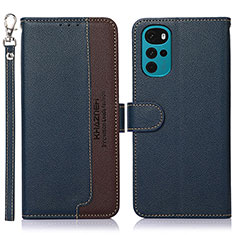 Funda de Cuero Cartera con Soporte Carcasa A09D para Motorola Moto G22 Azul