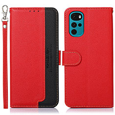 Funda de Cuero Cartera con Soporte Carcasa A09D para Motorola Moto G22 Rojo