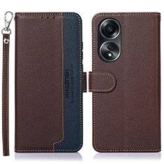 Funda de Cuero Cartera con Soporte Carcasa A09D para Oppo A78 5G Marron