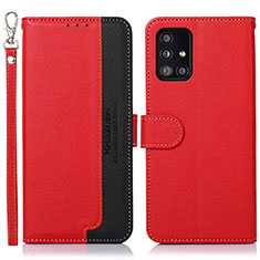 Funda de Cuero Cartera con Soporte Carcasa A09D para Samsung Galaxy A51 4G Rojo