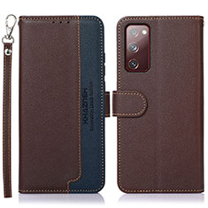 Funda de Cuero Cartera con Soporte Carcasa A09D para Samsung Galaxy S20 FE 5G Marron