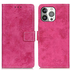 Funda de Cuero Cartera con Soporte Carcasa A10 para Apple iPhone 13 Pro Max Rosa Roja