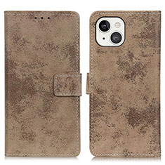 Funda de Cuero Cartera con Soporte Carcasa A10 para Apple iPhone 14 Caqui