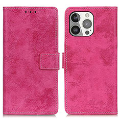 Funda de Cuero Cartera con Soporte Carcasa A10 para Apple iPhone 14 Pro Rosa Roja