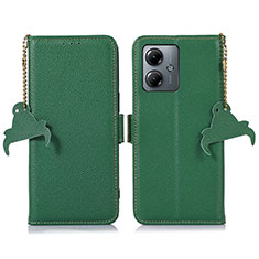 Funda de Cuero Cartera con Soporte Carcasa A10D para Motorola Moto G14 Verde