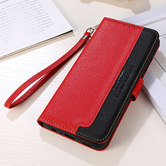 Funda de Cuero Cartera con Soporte Carcasa A11D para Samsung Galaxy S21 5G Rojo