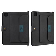 Funda de Cuero Cartera con Soporte Carcasa AD1 para Apple iPad Pro 12.9 (2020) Negro