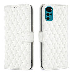 Funda de Cuero Cartera con Soporte Carcasa B01F para Motorola Moto G22 Blanco