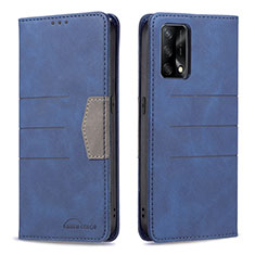 Funda de Cuero Cartera con Soporte Carcasa B01F para Oppo A95 4G Azul