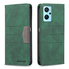 Funda de Cuero Cartera con Soporte Carcasa B01F para Oppo A96 4G Verde