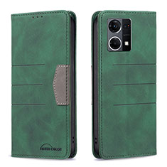 Funda de Cuero Cartera con Soporte Carcasa B01F para Oppo F21 Pro 4G Verde