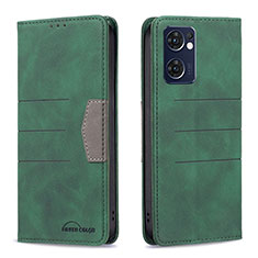 Funda de Cuero Cartera con Soporte Carcasa B01F para Oppo Reno7 5G Verde