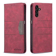 Funda de Cuero Cartera con Soporte Carcasa B01F para Samsung Galaxy A04s Rojo