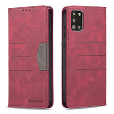 Funda de Cuero Cartera con Soporte Carcasa B01F para Samsung Galaxy A31 Rojo