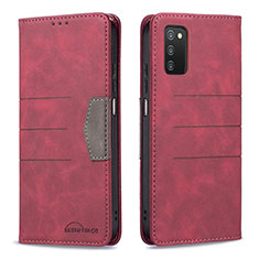 Funda de Cuero Cartera con Soporte Carcasa B01F para Samsung Galaxy M02s Rojo