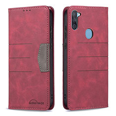 Funda de Cuero Cartera con Soporte Carcasa B01F para Samsung Galaxy M11 Rojo