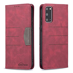 Funda de Cuero Cartera con Soporte Carcasa B01F para Samsung Galaxy S20 5G Rojo