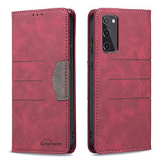 Funda de Cuero Cartera con Soporte Carcasa B01F para Samsung Galaxy S20 Lite 5G Rojo