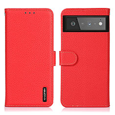 Funda de Cuero Cartera con Soporte Carcasa B01H para Google Pixel 6 5G Rojo