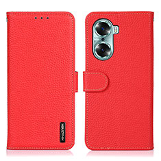 Funda de Cuero Cartera con Soporte Carcasa B01H para Huawei Honor 60 Pro 5G Rojo