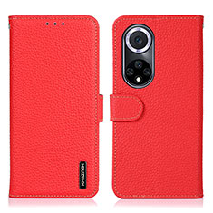 Funda de Cuero Cartera con Soporte Carcasa B01H para Huawei Nova 9 Rojo