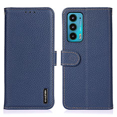 Funda de Cuero Cartera con Soporte Carcasa B01H para Motorola Moto Edge 20 5G Azul