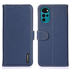 Funda de Cuero Cartera con Soporte Carcasa B01H para Motorola Moto G22 Azul