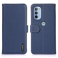 Funda de Cuero Cartera con Soporte Carcasa B01H para Motorola Moto G41 Azul