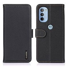 Funda de Cuero Cartera con Soporte Carcasa B01H para Motorola Moto G41 Negro