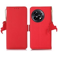 Funda de Cuero Cartera con Soporte Carcasa B01H para OnePlus Ace 2 Pro 5G Rojo