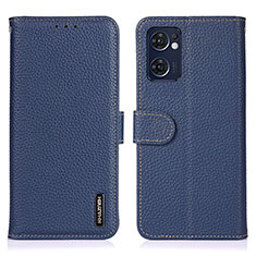 Funda de Cuero Cartera con Soporte Carcasa B01H para Oppo Find X5 Lite 5G Azul