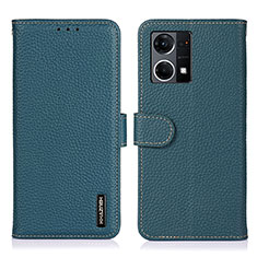 Funda de Cuero Cartera con Soporte Carcasa B01H para Oppo Reno7 4G Verde