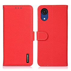 Funda de Cuero Cartera con Soporte Carcasa B01H para Samsung Galaxy A03 Core Rojo