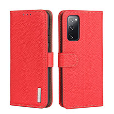 Funda de Cuero Cartera con Soporte Carcasa B01H para Samsung Galaxy A03s Rojo