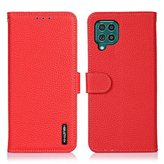 Funda de Cuero Cartera con Soporte Carcasa B01H para Samsung Galaxy F62 5G Rojo